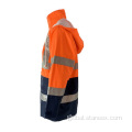 China Class-3 HiVis Coverall Breathable PU Coated Safety Raincoat Supplier